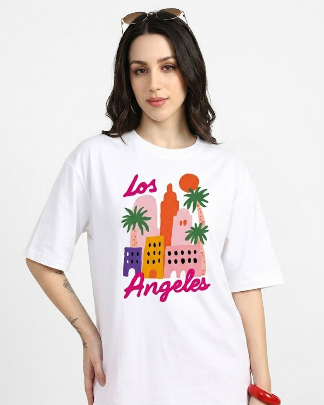 LOS ANGELES WOMEN OVERSIZED GRAPHIC T-SHIRT