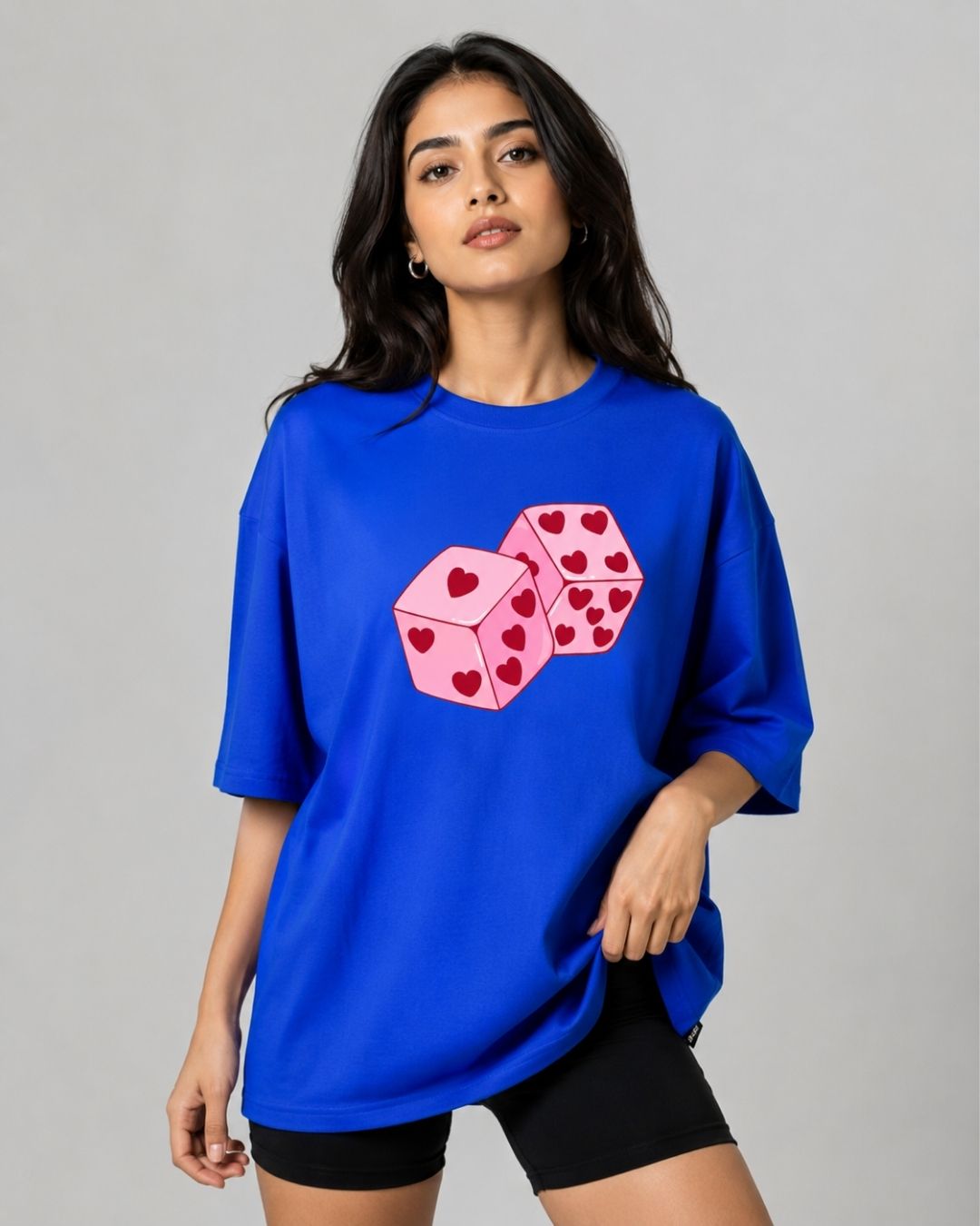 LOVE DICE WOMEN OVERSIZED GRAPHIC T-SHIRT