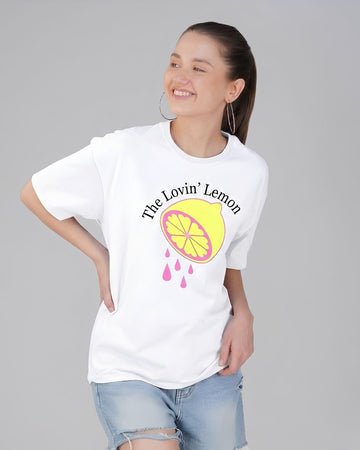 LOVIN LEMON WOMEN OVERSIZED GRAPHIC T-SHIRT