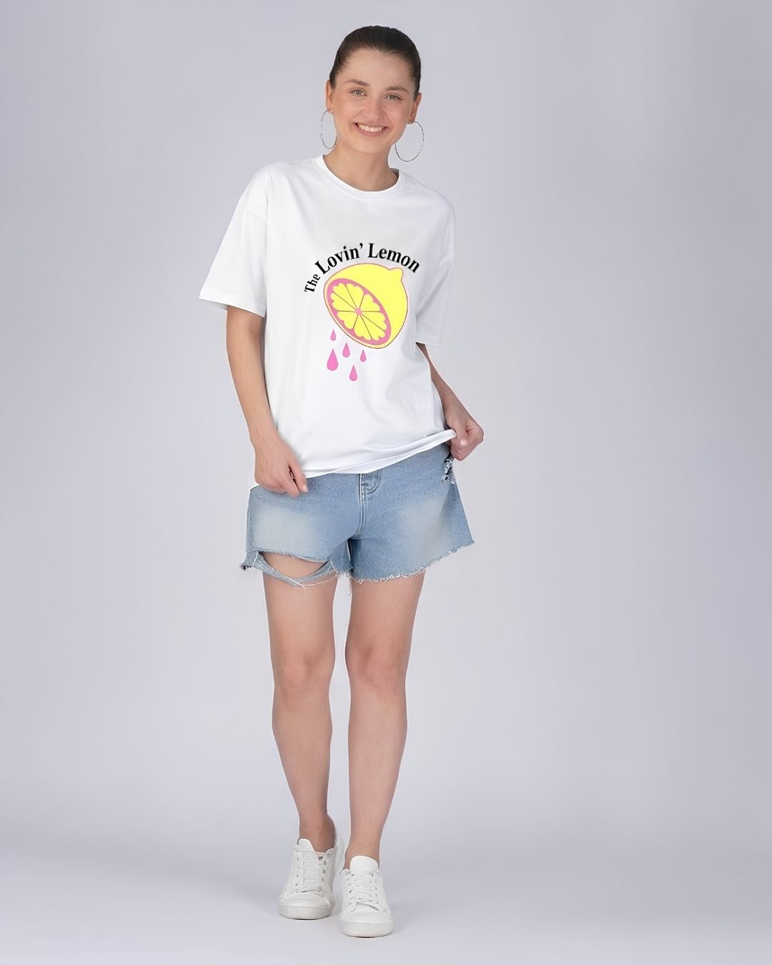 LOVIN LEMON WOMEN OVERSIZED GRAPHIC T-SHIRT