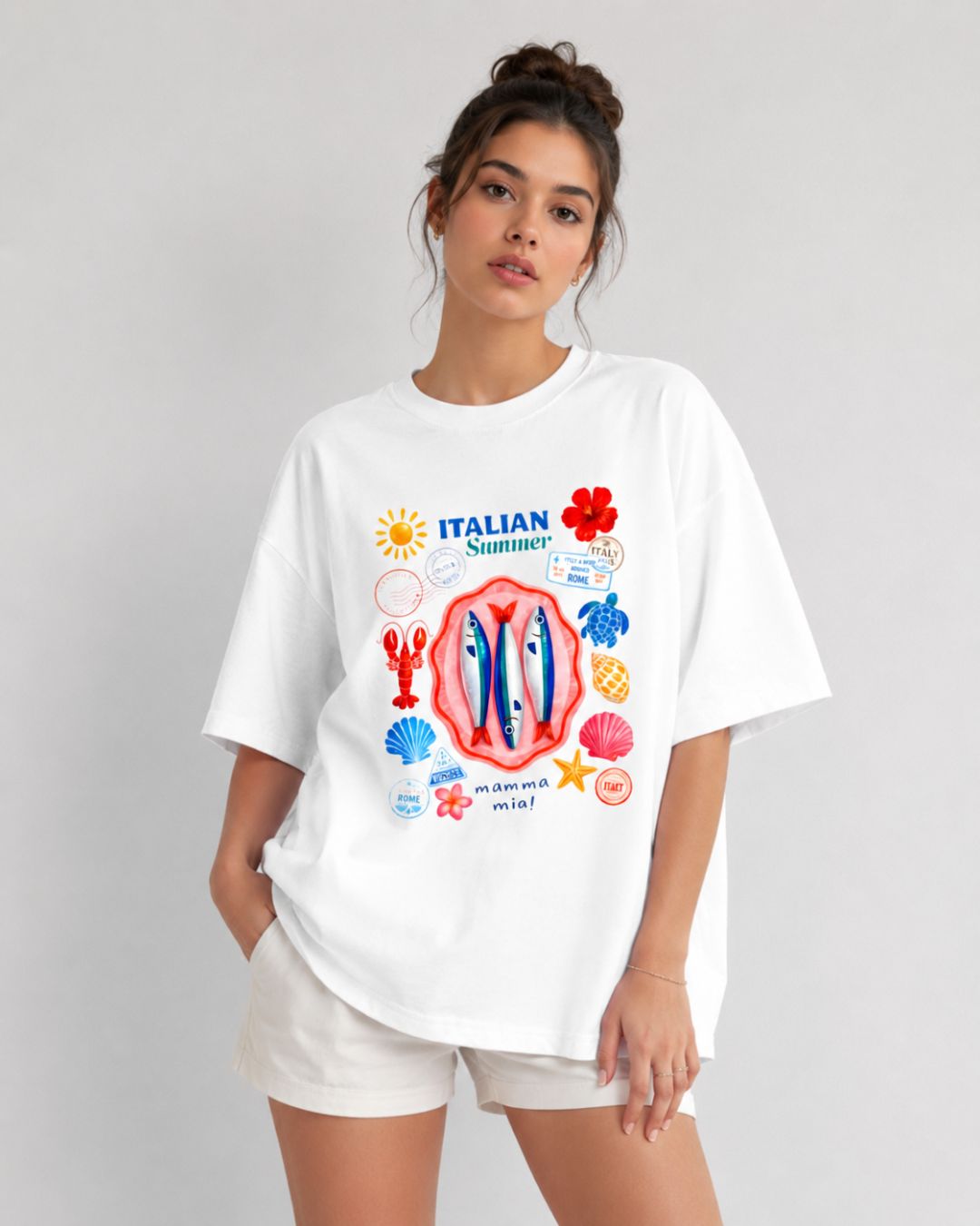 MAMMA MIA! WOMEN OVERSIZED GRAPHIC T-SHIRT