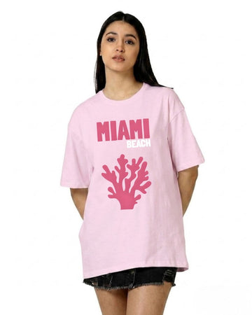MIAMI BEACH WOMEN OVERSIZED GRAPHIC T-SHIRT