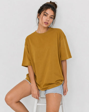 MUSTARD YELLOW WOMEN'S OVERSIZED CLASSIC T-SHIRT
