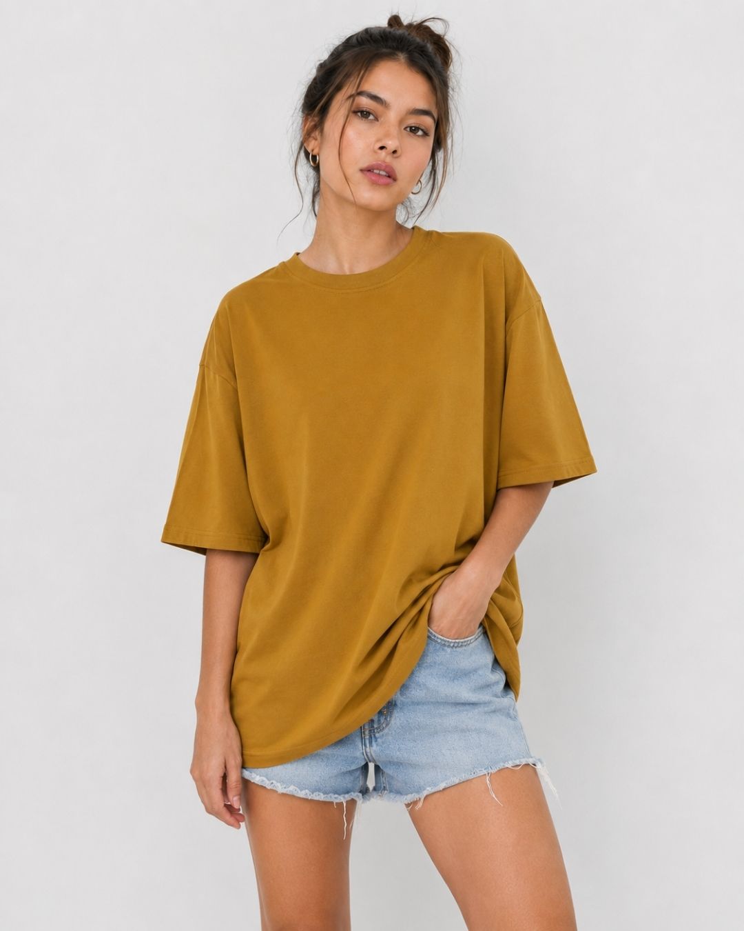 MUSTARD YELLOW WOMEN'S OVERSIZED CLASSIC T-SHIRT