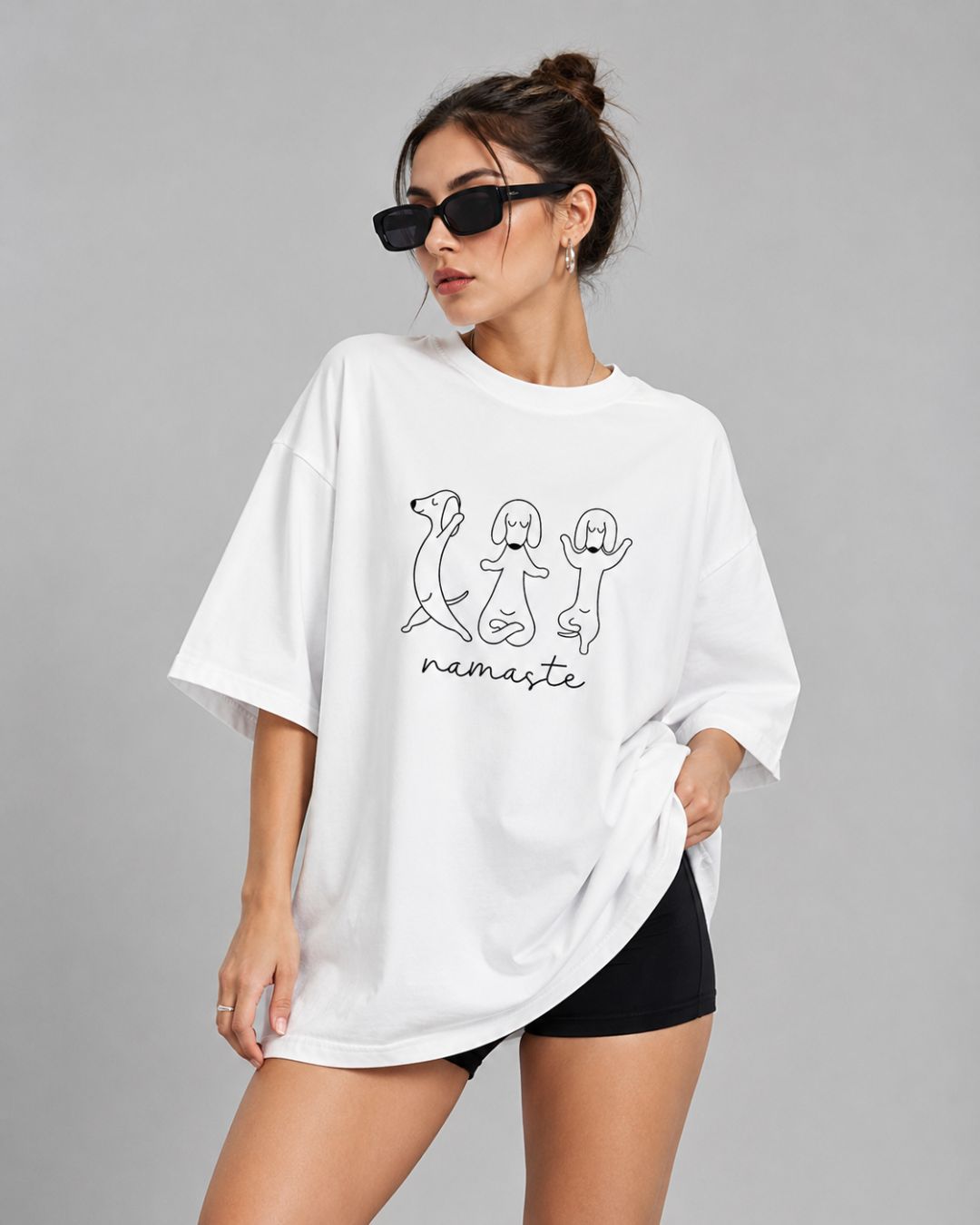 NAMASTE WOMEN OVERSIZED GRAPHIC T-SHIRT