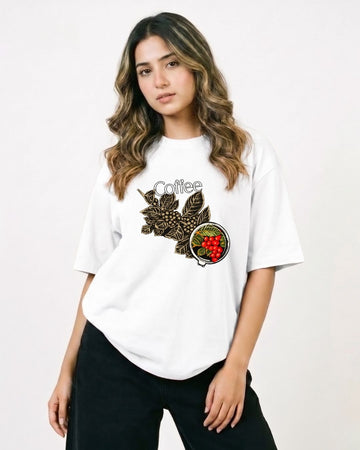 NATURE BREW WOMEN OVERSIZED GRAPHIC T-SHIRT