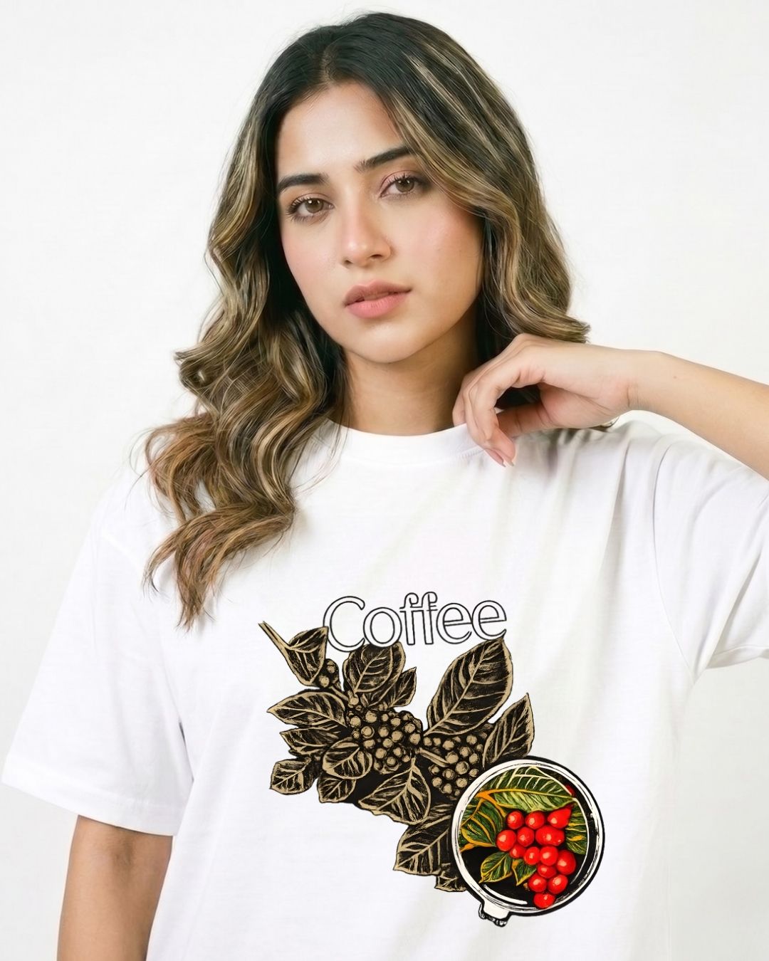 NATURE BREW WOMEN OVERSIZED GRAPHIC T-SHIRT