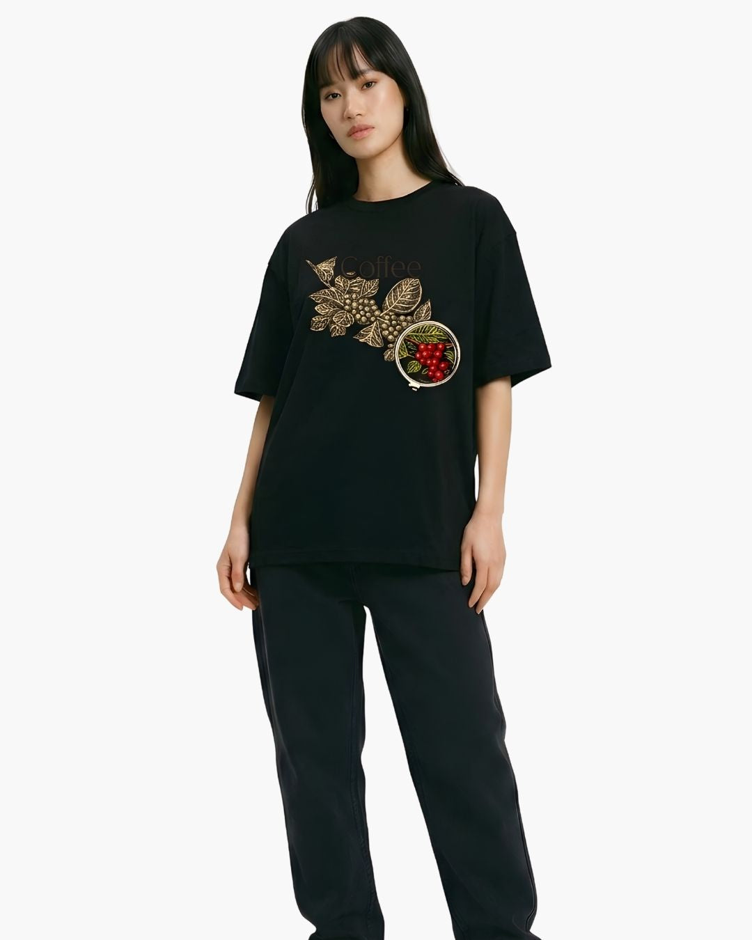 NATURE BREW WOMEN OVERSIZED GRAPHIC T-SHIRT