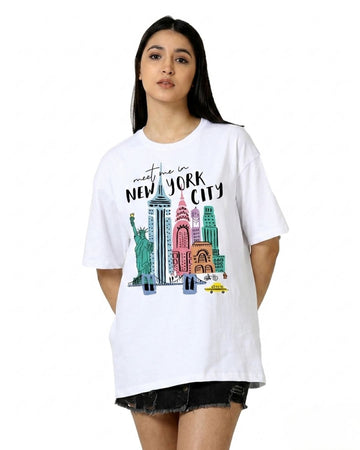 NEW YORK CITY WOMEN OVERSIZED GRAPHIC T-SHIRT