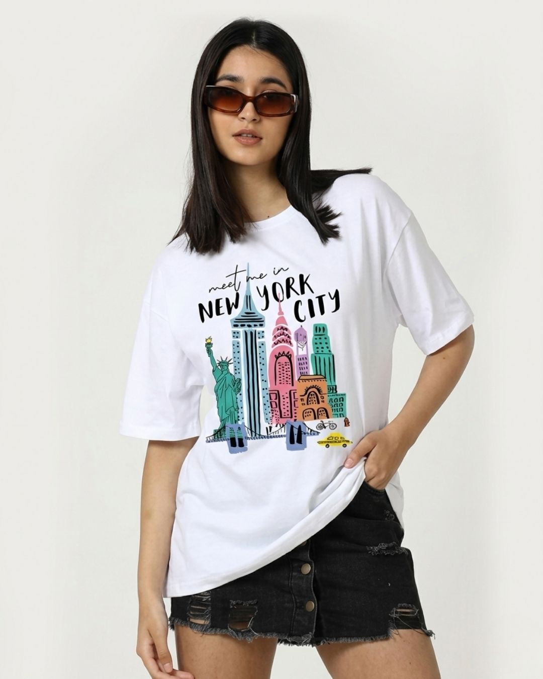 NEW YORK CITY WOMEN OVERSIZED GRAPHIC T-SHIRT