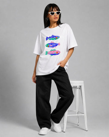 OCEAN PARADE WOMEN OVERSIZED GRAPHIC T-SHIRT