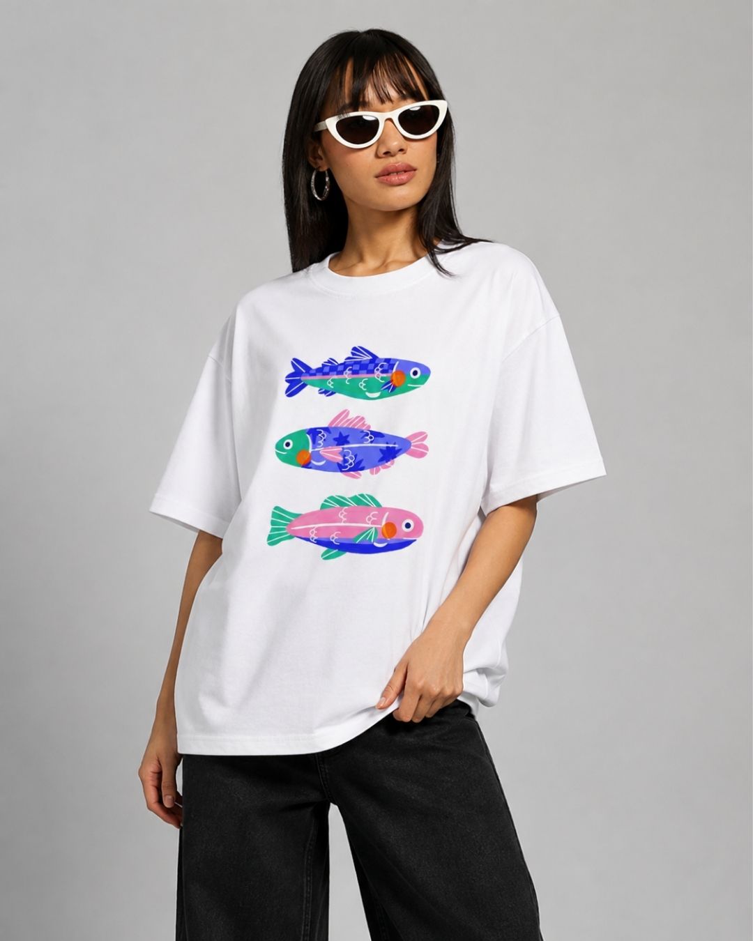 OCEAN PARADE WOMEN OVERSIZED GRAPHIC T-SHIRT