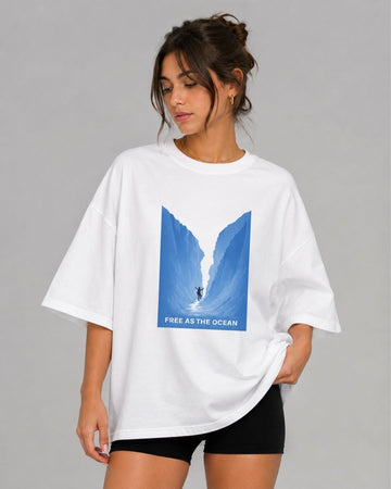 OCEAN SOUL WOMEN OVERSIZED GRAPHIC T-SHIRT