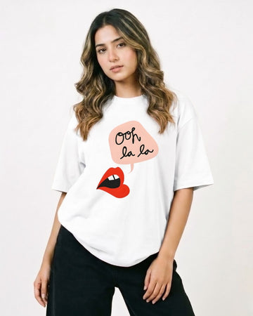 OOH LA LA WOMEN OVERSIZED GRAPHIC T-SHIRT