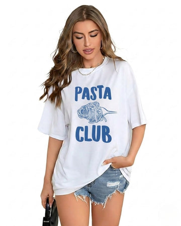 PASTA CLUB WOMEN OVERSIZED GRAPHIC T-SHIRT