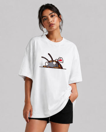 PEEK ROACH WOMEN OVERSIZED GRAPHIC T-SHIRT