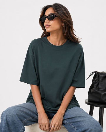 PETROL BLUE WOMEN'S OVERSIZED CLASSIC T-SHIRT