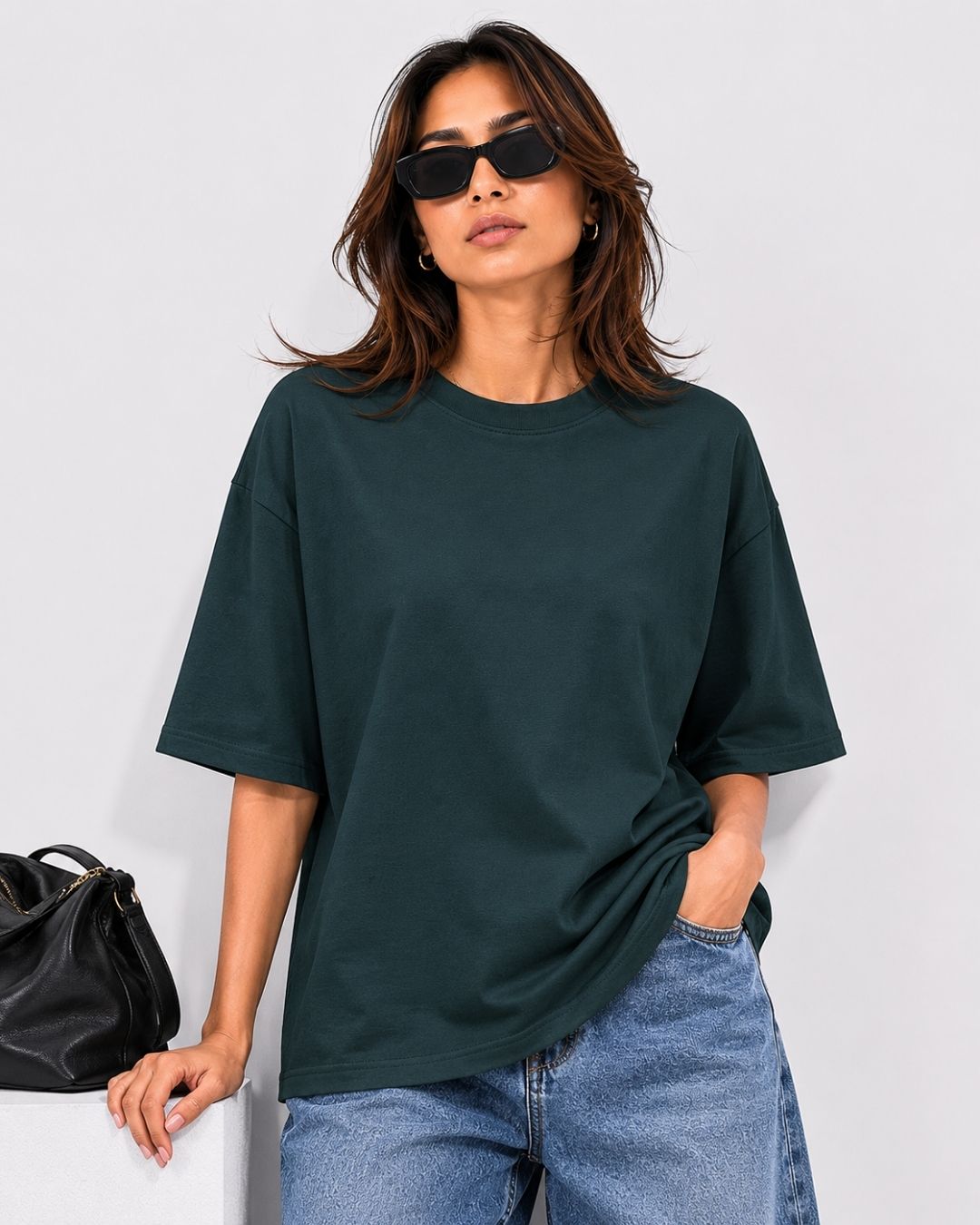 PETROL BLUE WOMEN'S OVERSIZED CLASSIC T-SHIRT