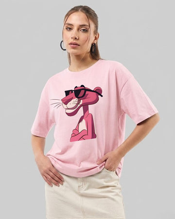 PINK PANTHER WOMEN OVERSIZED GRAPHIC T-SHIRT