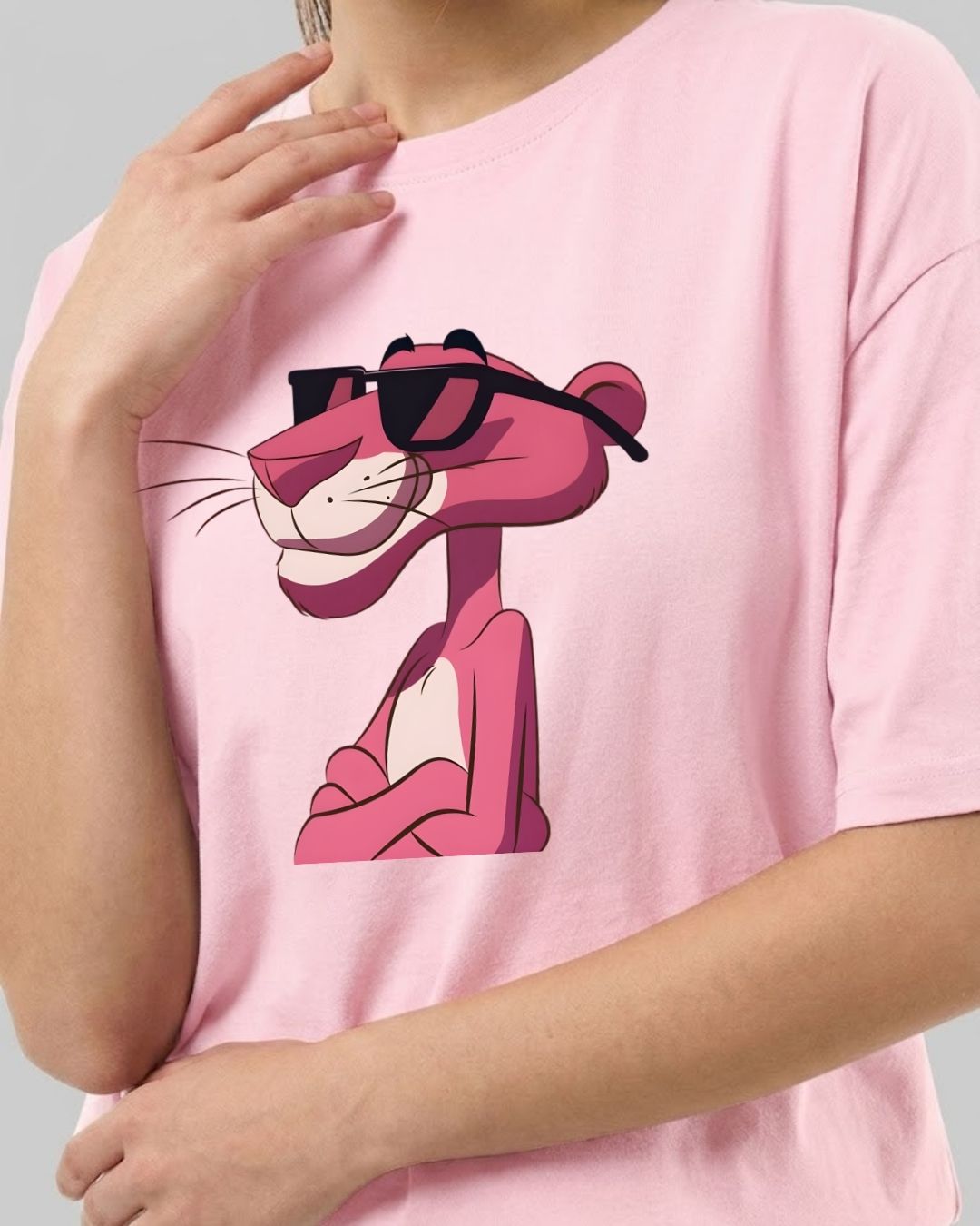 PINK PANTHER WOMEN OVERSIZED GRAPHIC T-SHIRT