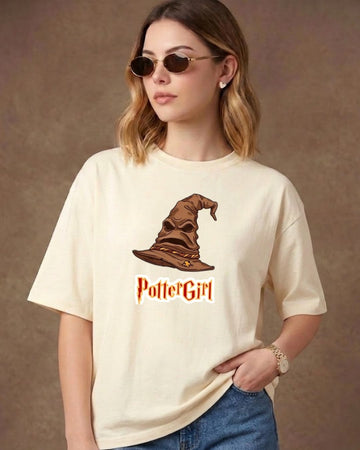 POTTER GIRL OVERSIZED GRAPHIC T-SHIRT
