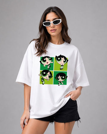 POWER TRIO WOMEN OVERSIZED GRAPHIC T-SHIRT