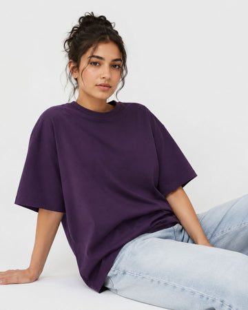 PURPLE WOMEN'S OVERSIZED CLASSIC T-SHIRT