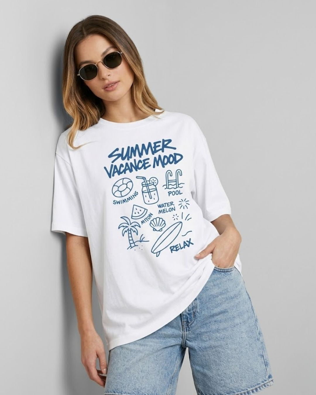 RELAX SUMMER WOMEN OVERSIZED GRAPHIC T-SHIRT