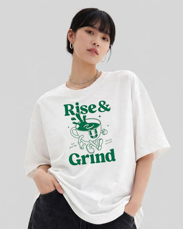 RISE & GRIND WOMEN OVERSIZED GRAPHIC T-SHIRT