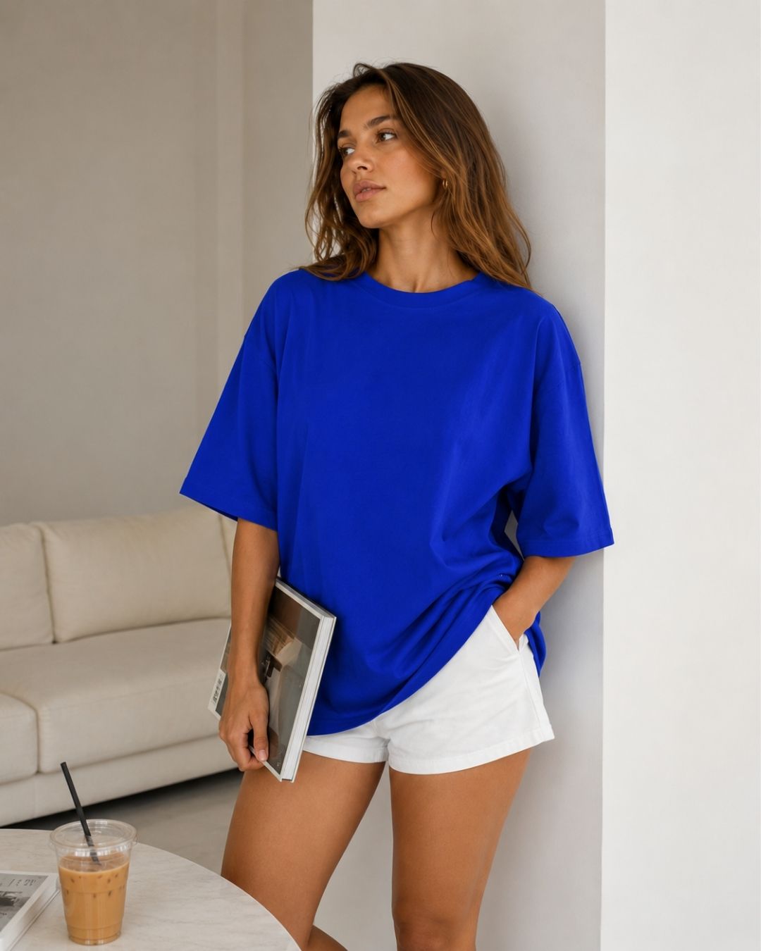 ROYAL BLUE WOMEN'S OVERSIZED CLASSIC T-SHIRT