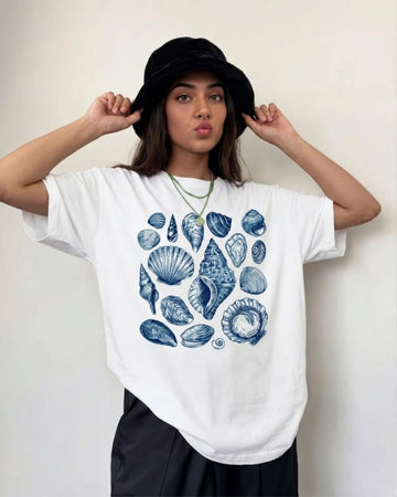 SEASHELL WOMEN OVERSIZED GRAPHIC T-SHIRT