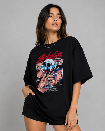 SEDUCTION WOMEN OVERSIZED GRAPHIC T-SHIRT
