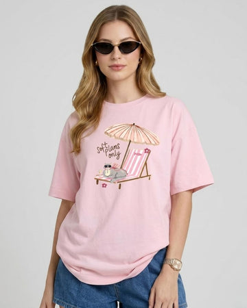 SOFT PLANS ONLY WOMEN OVERSIZED GRAPHIC T-SHIRT