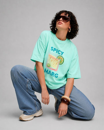 SPICY MARG WOMEN OVERSIZED GRAPHIC T-SHIRT
