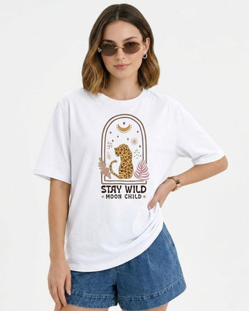 STAY WILD MOON CHILD WOMEN OVERSIZED GRAPHIC T-SHIRT