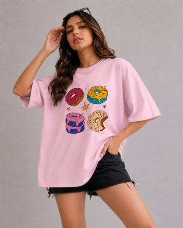 SWEET BITES WOMEN OVERSIZED GRAPHIC T-SHIRT