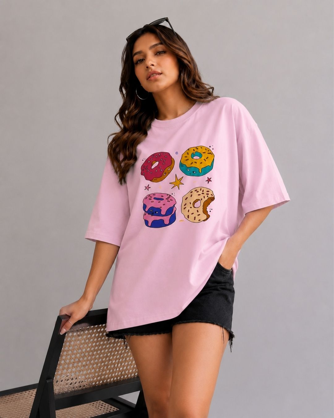 SWEET BITES WOMEN OVERSIZED GRAPHIC T-SHIRT