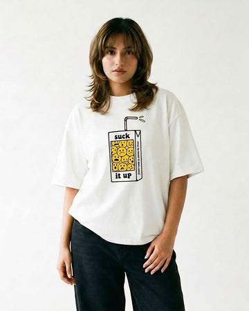 S**K IT UP WOMEN OVERSIZED GRAPHIC T-SHIRT