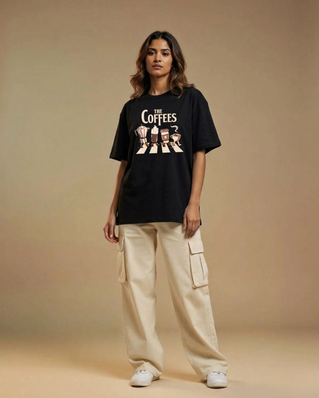 THE COFFEES WOMEN OVERSIZED GRAPHIC T-SHIRT