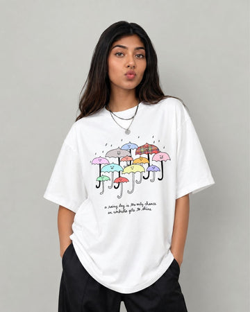 UMBRELLA TALES WOMEN OVERSIZED GRAPHIC T-SHIRT