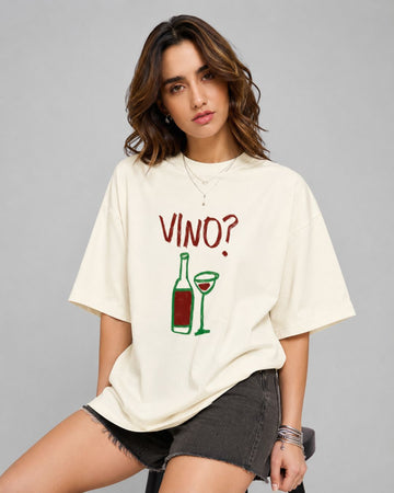 VINO? WOMEN OVERSIZED GRAPHIC T-SHIRT