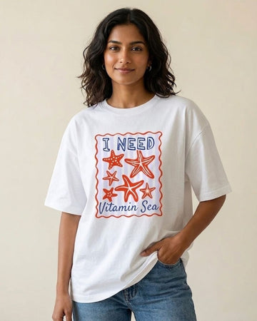 VITAMIN SEA WOMEN OVERSIZED GRAPHIC T-SHIRT