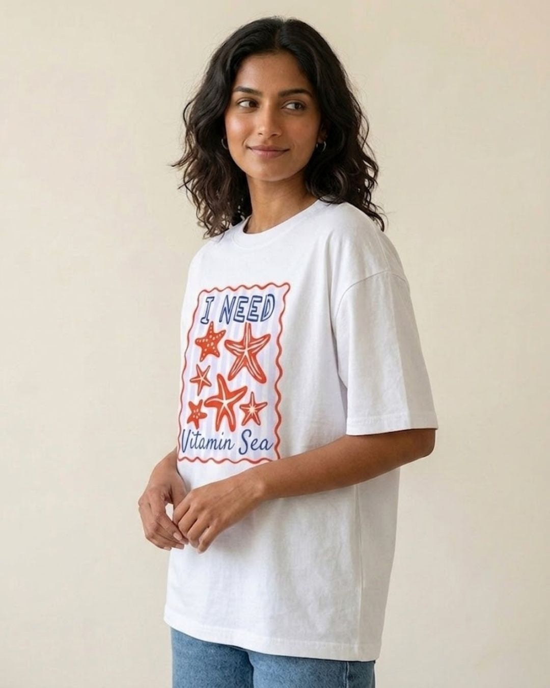 VITAMIN SEA WOMEN OVERSIZED GRAPHIC T-SHIRT