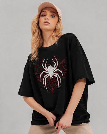 WEB OF SHADOWS WOMEN OVERSIZED GRAPHIC T-SHIRT